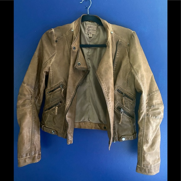 Blu Pepper Jackets & Blazers - Brown leather Jacket
